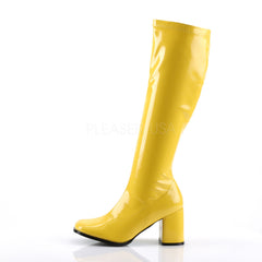3 Inch Heel Yellow Pat Retro 70s Gogo Costume Boot | FUNTASMA GOGO-300 ...