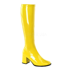 FUNTASMA GOGO-300 Yellow Stretch Pat Gogo Boots - Shoecup.com