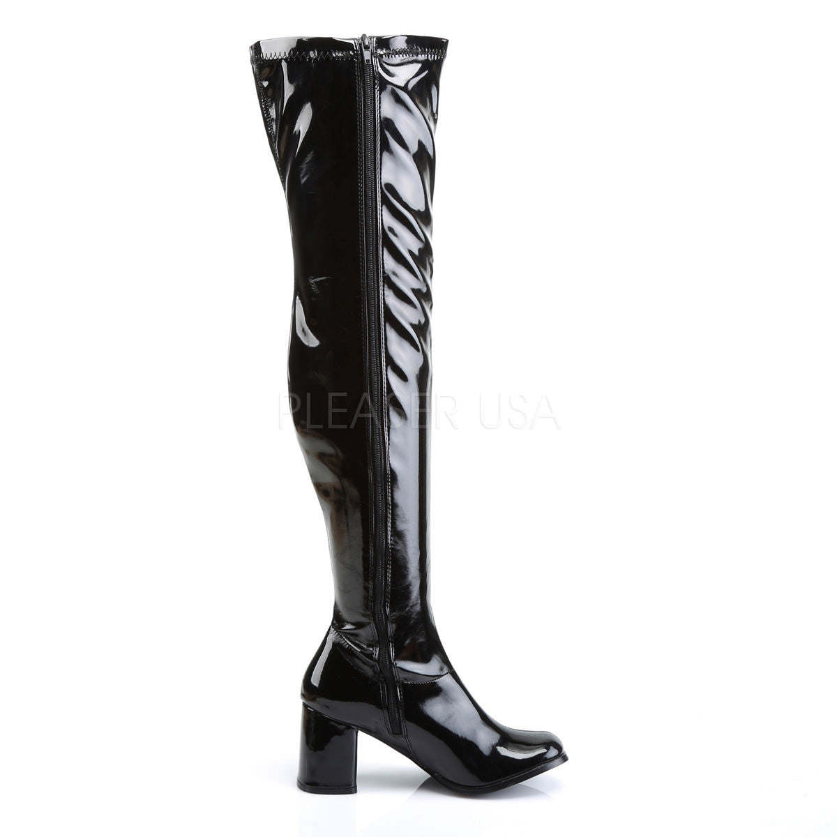 Funtasma GOGO-3000 Black Stretch Patent Gogo Boots