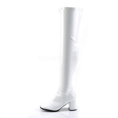 Funtasma GOGO-3000 White Stretch Patent Gogo Boots