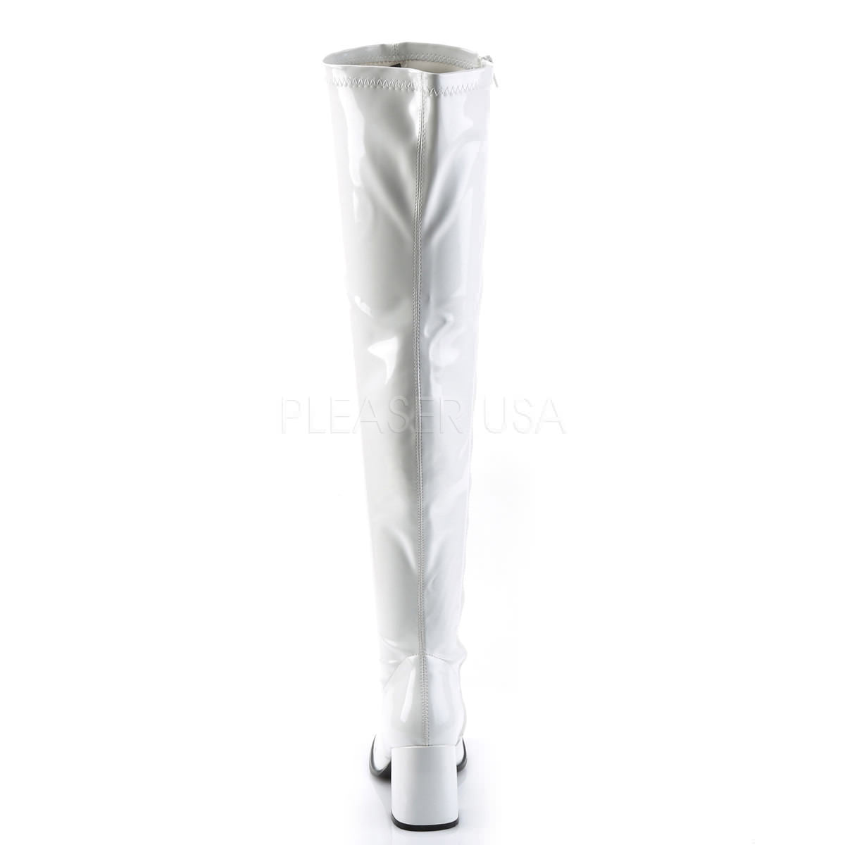 Funtasma GOGO-3000 White Stretch Patent Gogo Boots