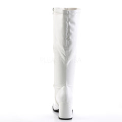 3 Inch Heel GOGO-300WC White Pu (Wide Calf)