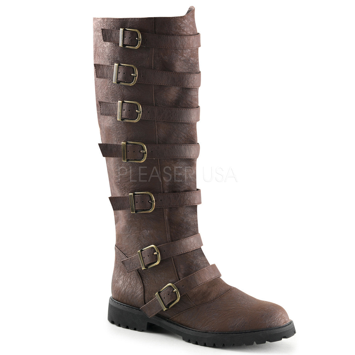 Men's Brown Renaissance Medieval Pirate Boots - Shoecup.com
