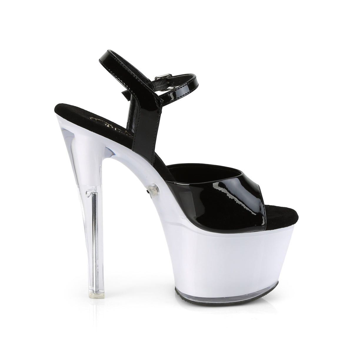 7 Inch Heel ILLUMINATOR-709 Black Pat Multiple Color Light Up