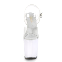 8 Inch Heel ILLUMINATOR-808 Clear Multiple Color Light Up