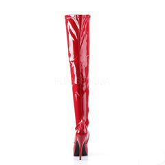 DEVIOUS INDULGE-3000 Red Stretch Pat Thigh High Boots