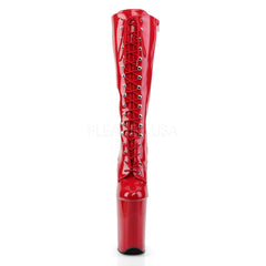 PLEASER INFINITY-2020 Red 9 Inch Heel Knee High Boots