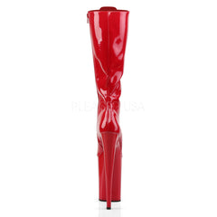 PLEASER INFINITY-2020 Red 9 Inch Heel Knee High Boots