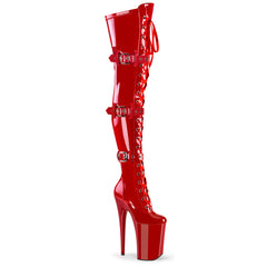9 Inch Heel INFINITY-3028 Red Stretch Patent