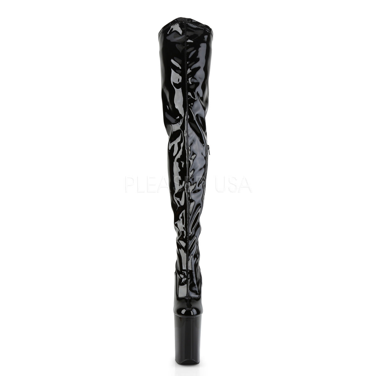 9 Inch Heel INFINITY-4000 Black Stretch Patent