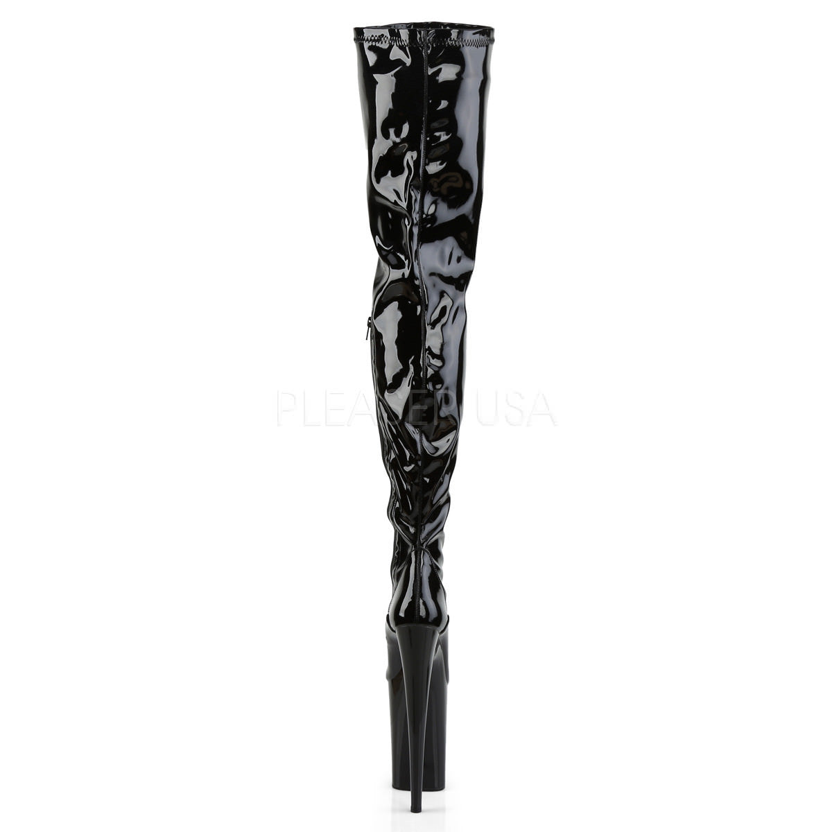 9 Inch Heel INFINITY-4000 Black Stretch Patent