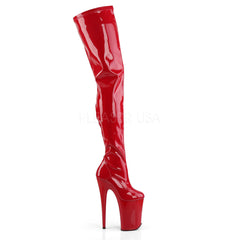9 Inch Heel INFINITY-4000 Red Stretch Patent