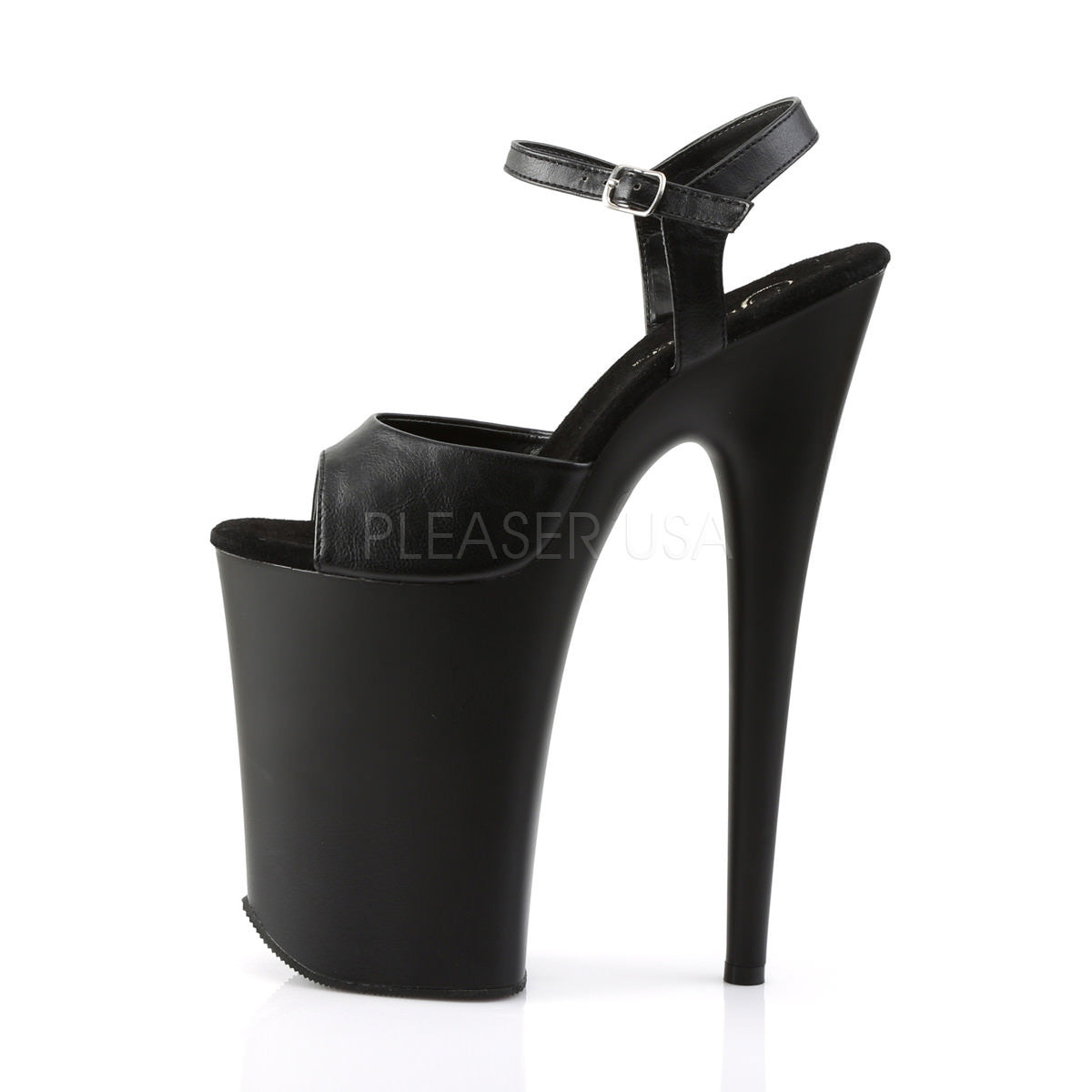 Pleaser INFINITY-909 Black 9 Inch Heel Ankle Strap Sandals - Shoecup.com - 3