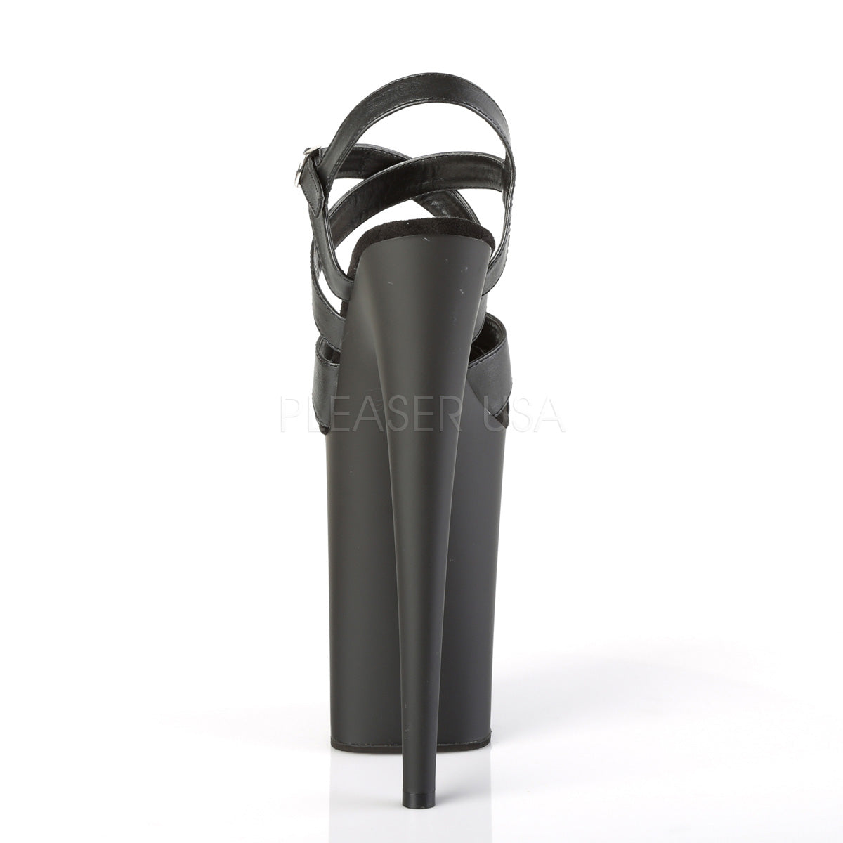 9 Inch Heel INFINITY-997 Black Faux Leather