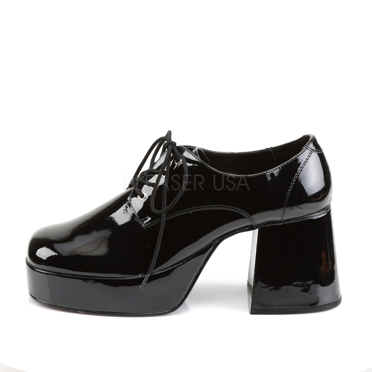 JAZZ-02 Black Patent Platform Shoes