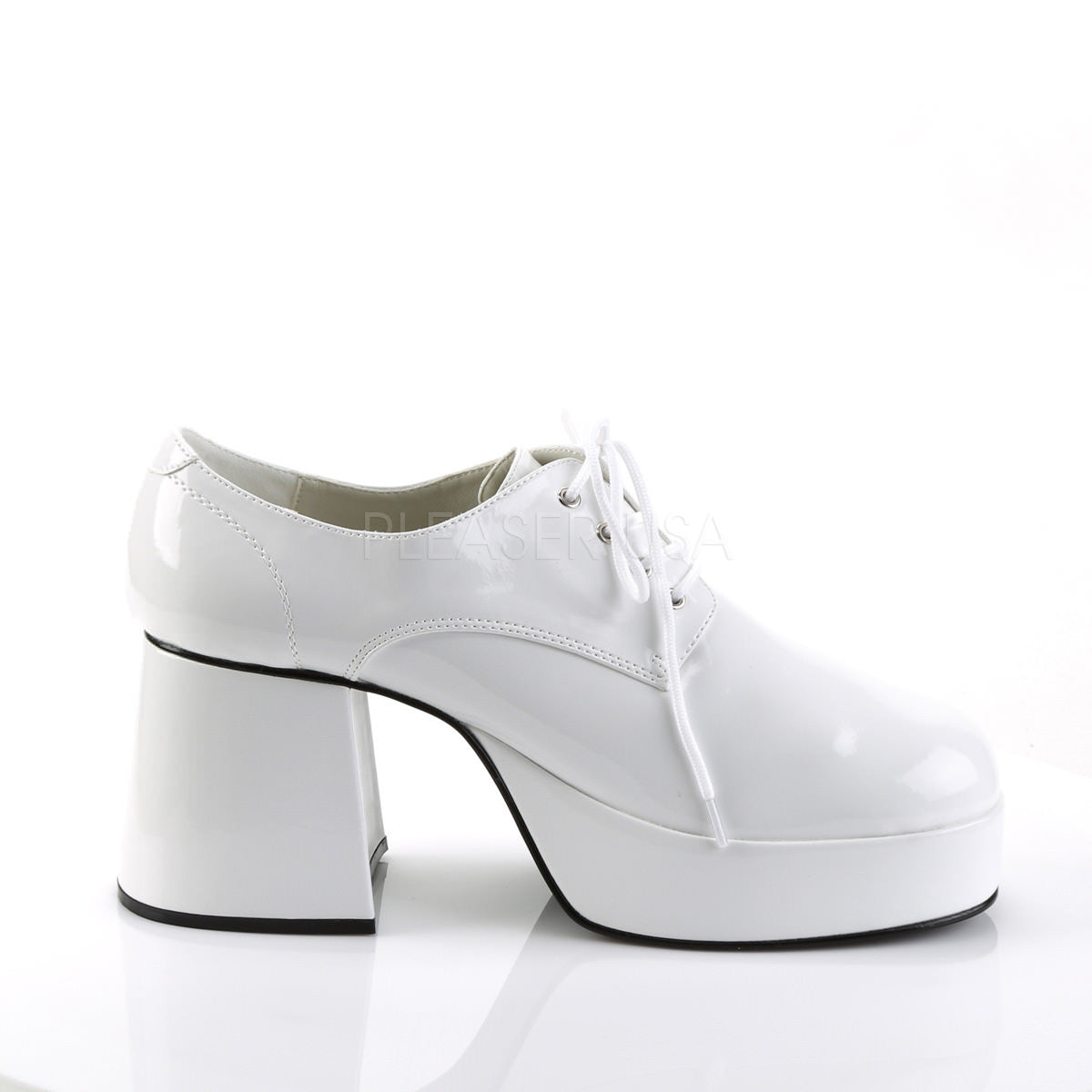 JAZZ-02 White Patent Platform Shoes