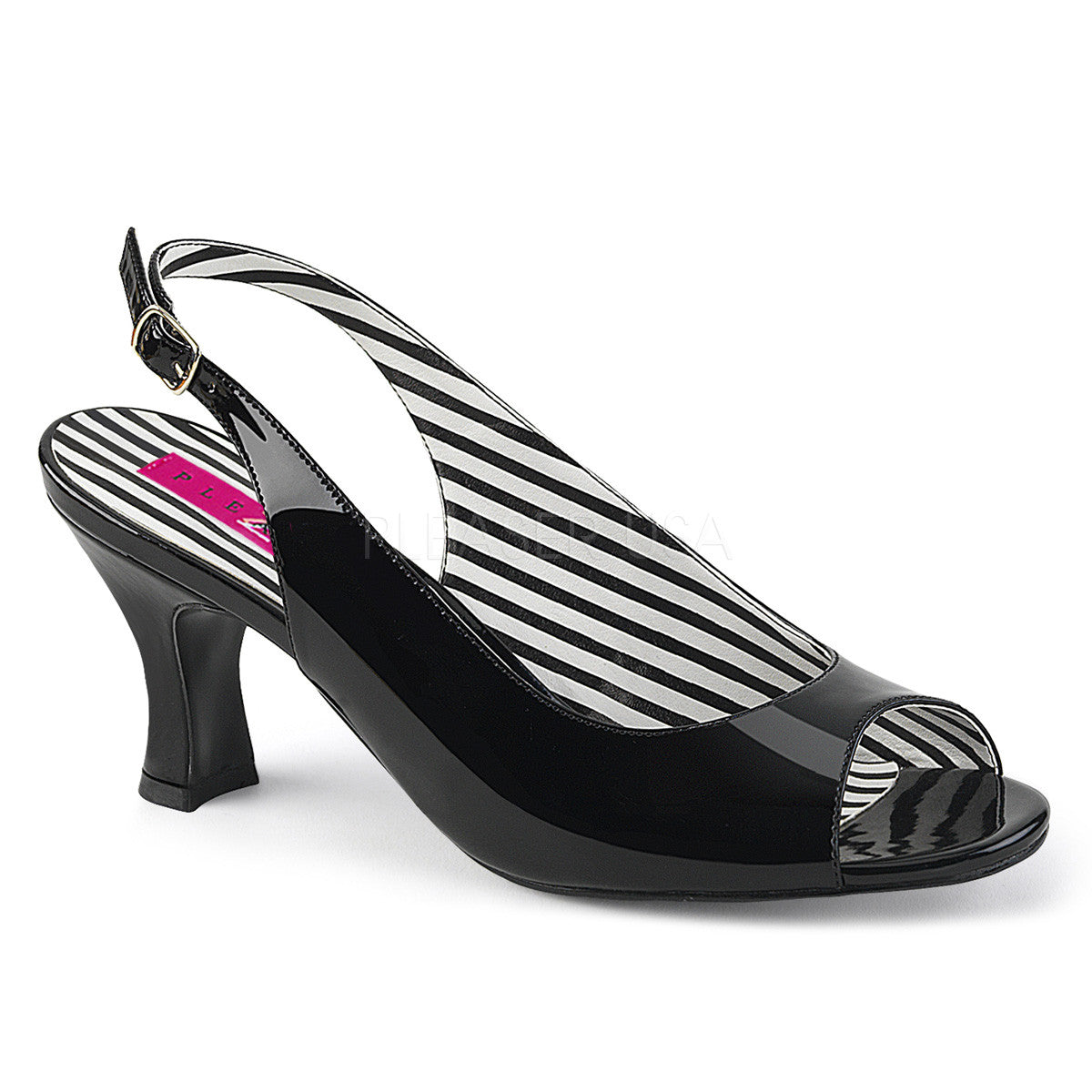 Pleaser Pink Label JENNA-02 Black Pat Pump