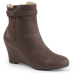 Pleaser Pink Label KIMBERLY-102 Brown Faux Leather Ankle Boots - Shoecup.com