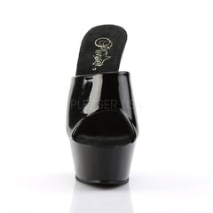 PLEASER KISS-201 Black Pat Platform Sandals - Shoecup.com - 2