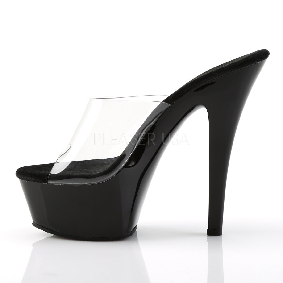 6 Inch Heel KISS-201 Clear-Black