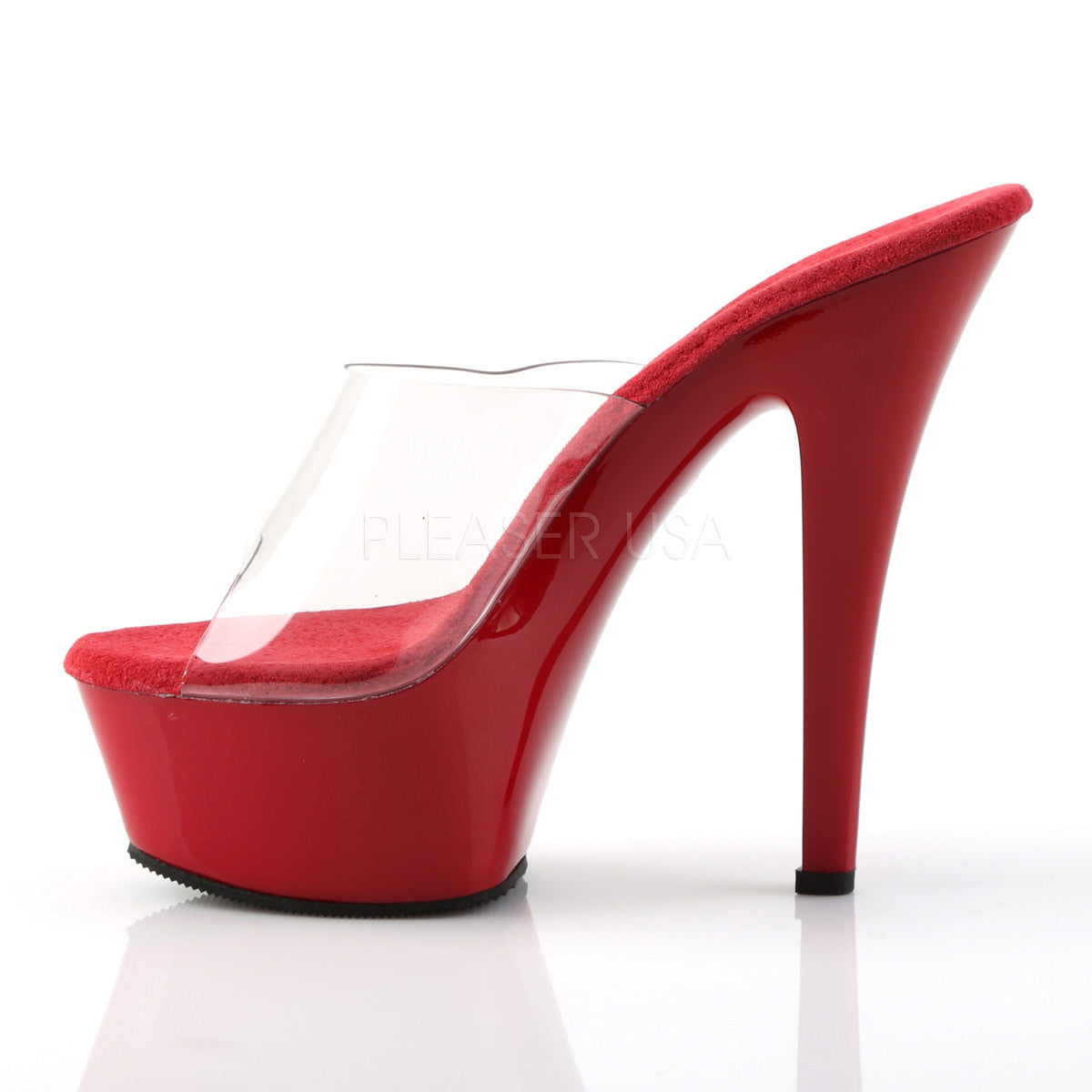 6 Inch Heel KISS-201 Clear-Red
