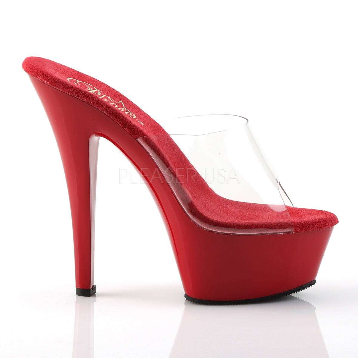 6 Inch Heel KISS-201 Clear-Red