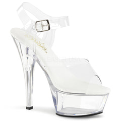 Pleaser KISS-208VL Clear Ankle Strap Sandals - Shoecup.com