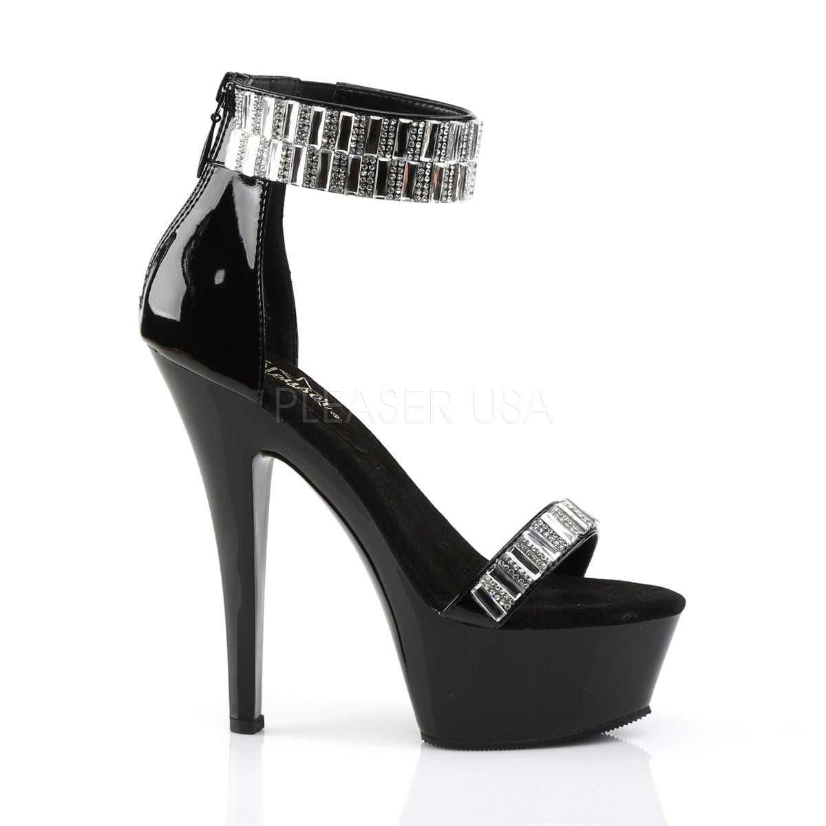 Pleaser KISS-269RS Black Sandals