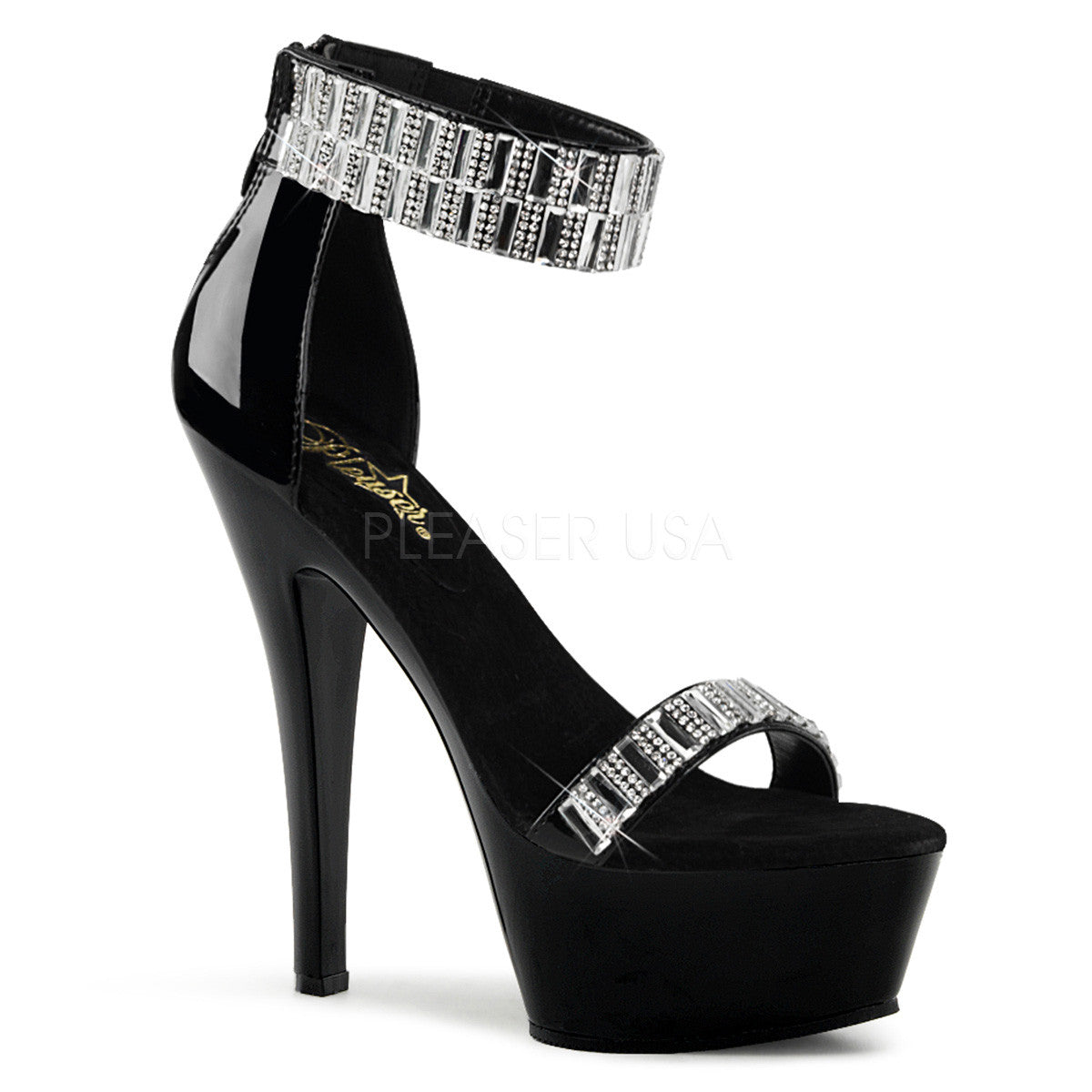 Pleaser KISS-269RS Black Sandals - Shoecup.com