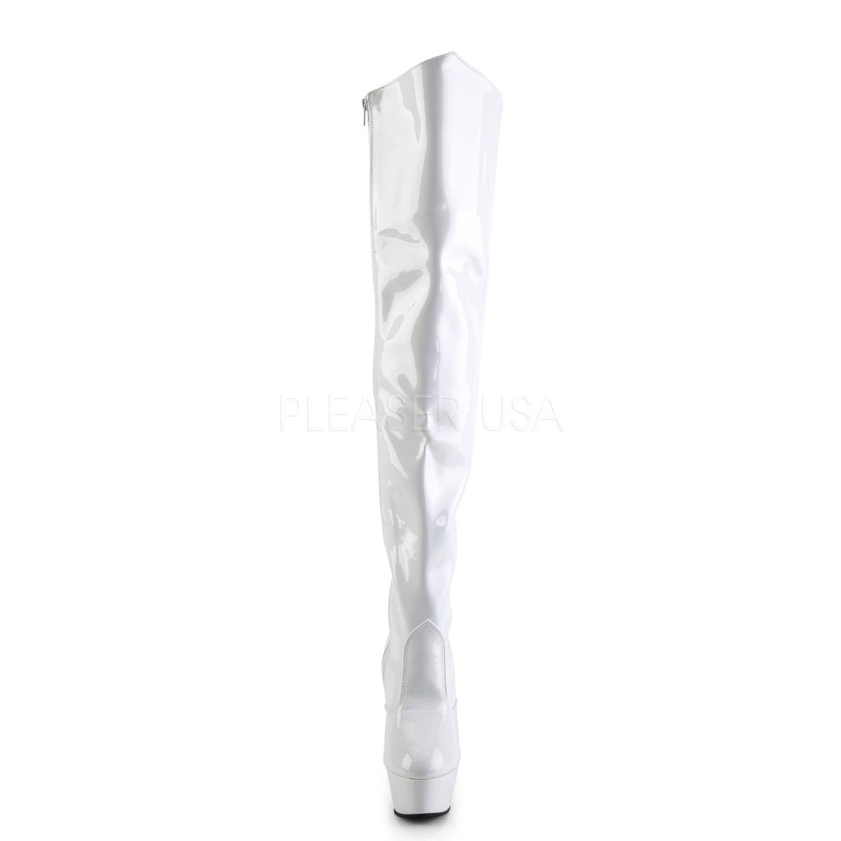 PLEASER KISS-3010 White Thigh High Boots