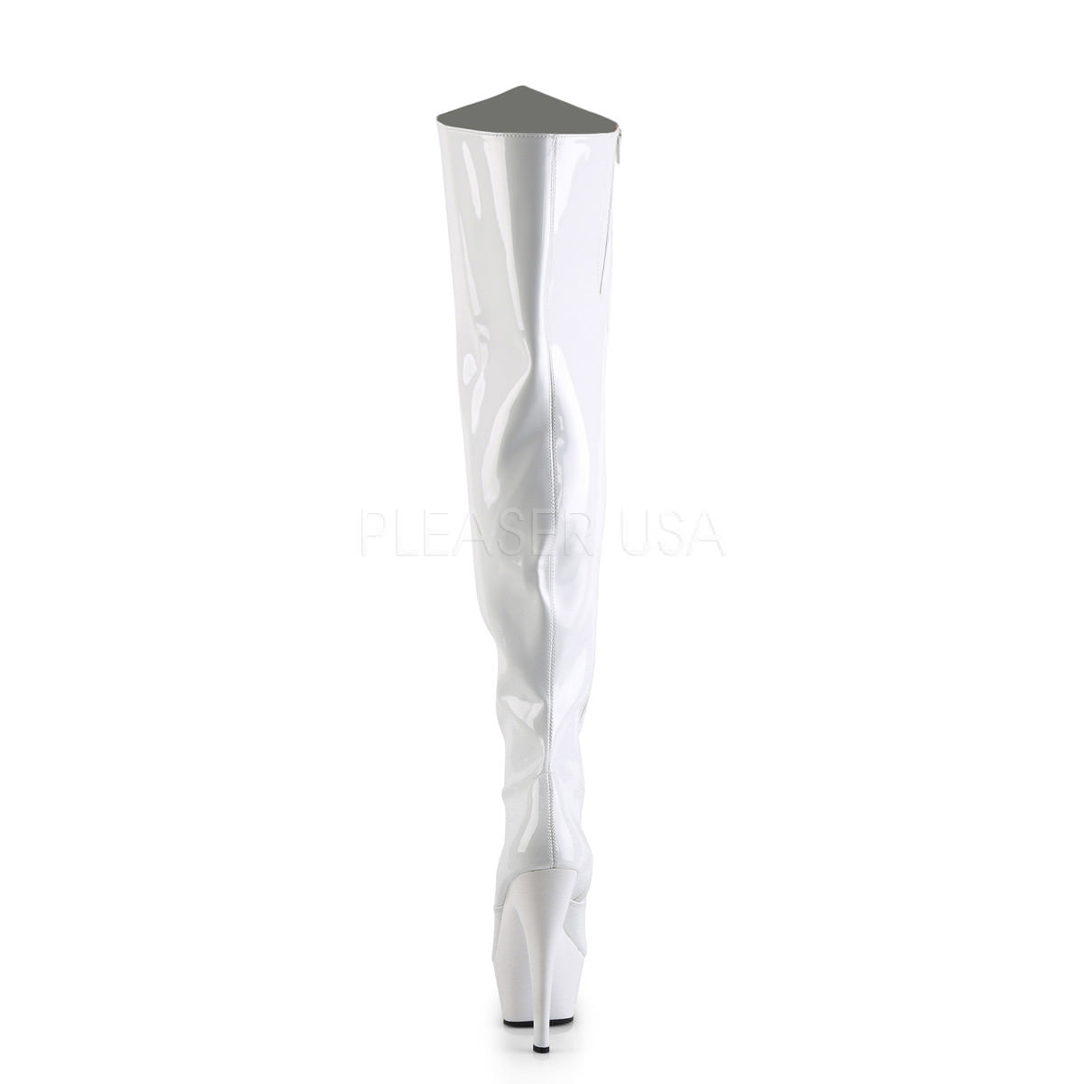 PLEASER KISS-3010 White Thigh High Boots