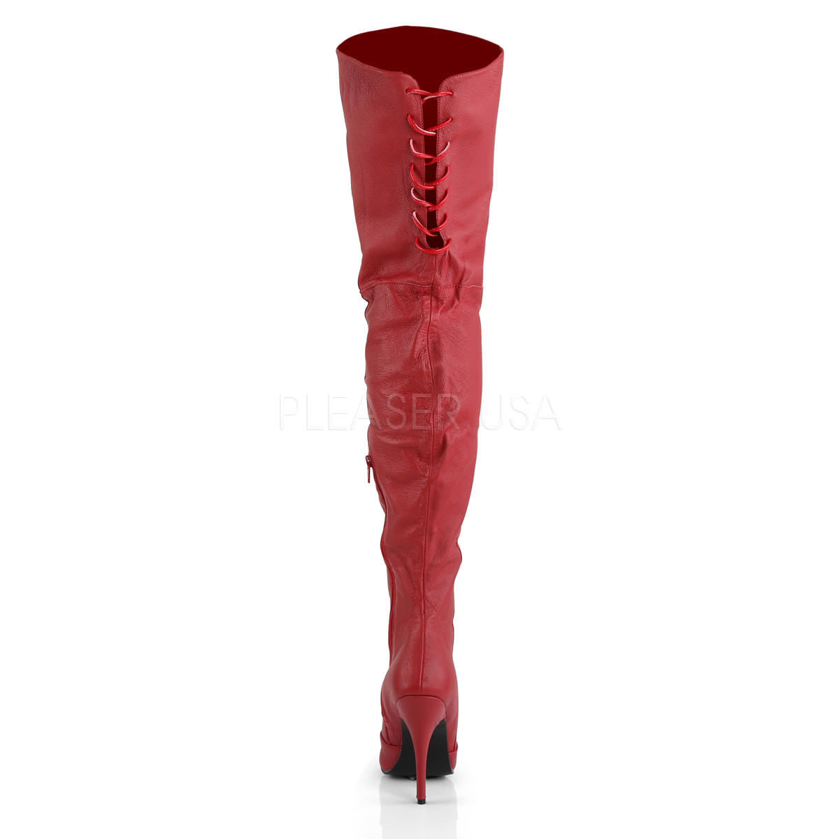 PLEASER LEGEND-8899 Red Leather (P) Thigh High Boots