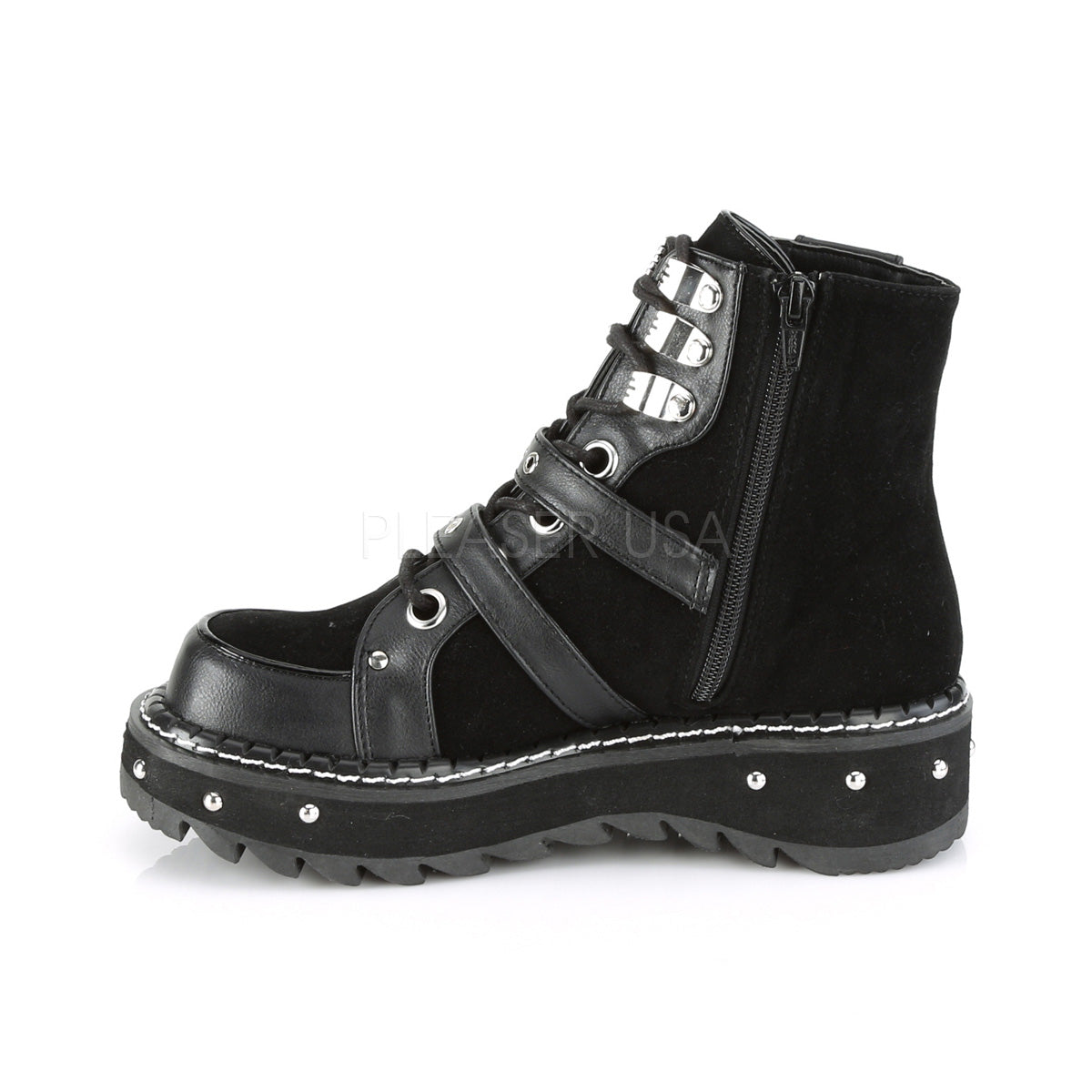 1 Inch Platform LILITH-278 Black Vegan Leather