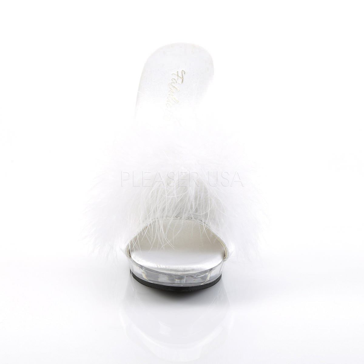 5 Inch Heel LIP-101-8 White Fur