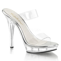 Fabulicious LIP-102-1 Clear Platform Dual Band Slides - Shoecup.com - 1