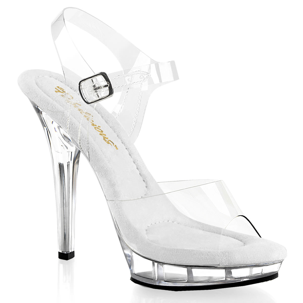 FABULICIOUS LIP-108 Clear-Clear Ankle Strap Sandals