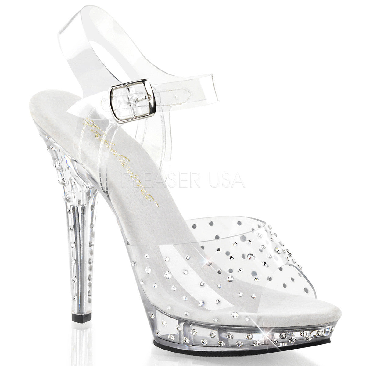 FABULICIOUS LIP-108RS Clear-Clear Ankle Strap Sandals - Shoecup.com