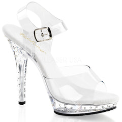 FABULICIOUS LIP-108SDT Clear-Clear Ankle Strap Sandals - Shoecup.com