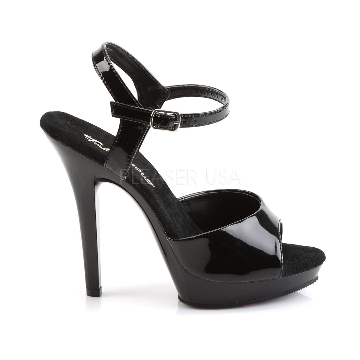 FABULICIOUS LIP-109 Black-Black Ankle Strap Sandals