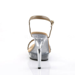 FABULICIOUS LIP-131 Taupe Pu-Clear Ankle Strap Sandals