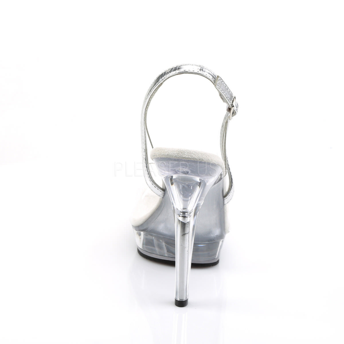 FABULICIOUS LIP-150 Clear-Silver-Clear Slingback Sandals