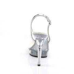 FABULICIOUS LIP-150 Clear-Silver-Clear Slingback Sandals