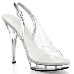 FABULICIOUS LIP-150 Clear-Silver-Clear Slingback Sandals - Shoecup.com