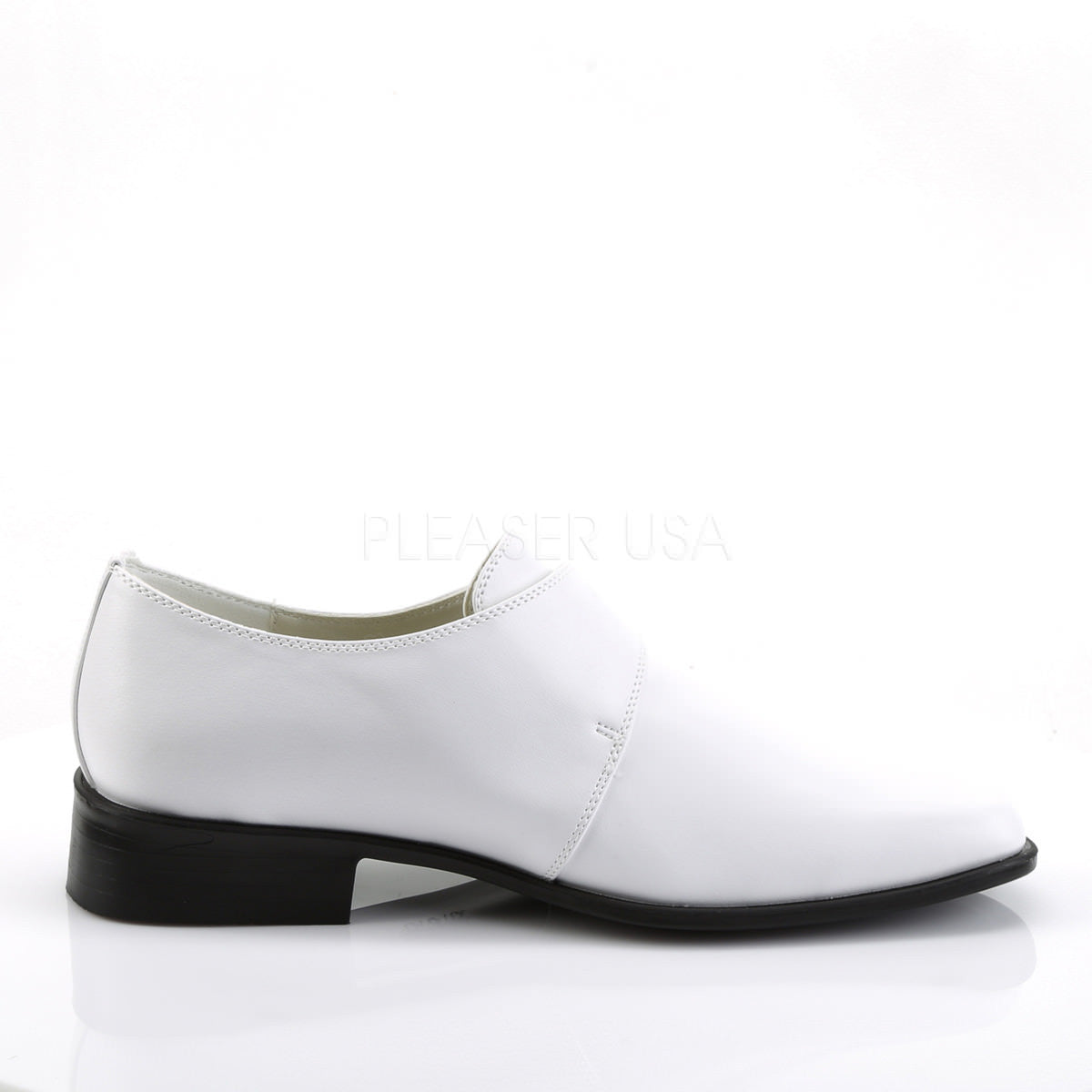 Men's White Pu Costume Loafer Gangster Shoes