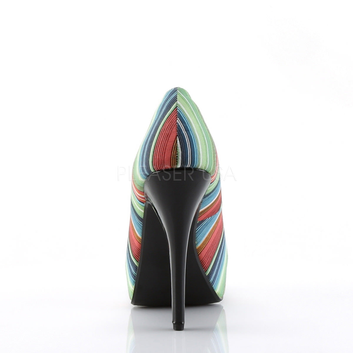 Pin Up Couture LOLITA-12 Serape Print Fabric Open Toe Pumps - Shoecup.com - 5