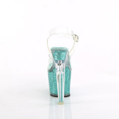 7 Inch Heel LOVESICK-708SG Clear Aqua Glitter