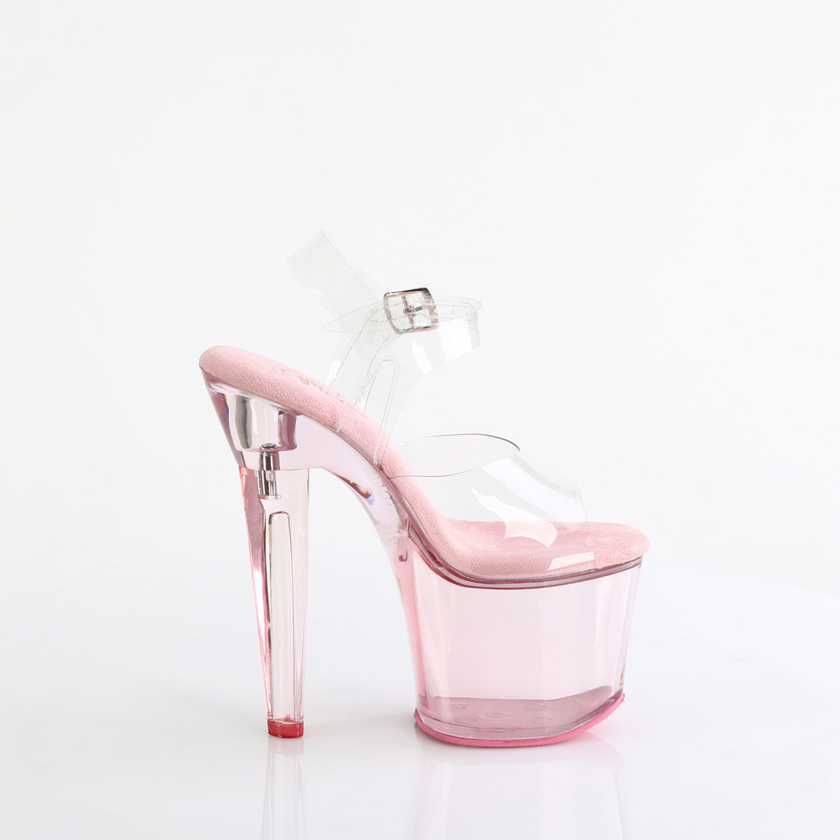 7 Inch Heel LOVESICK-708T Clear Baby Pink Tinted