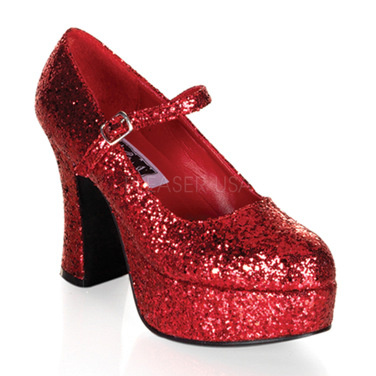 FUNTASMA MARYJANE-50G Red Glitter MaryJane Pumps - Shoecup.com