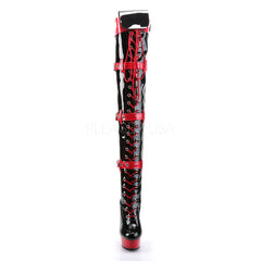 6 Inch Heel MEDIC-3028 Black-Red Patent Sexy Nurse Boots