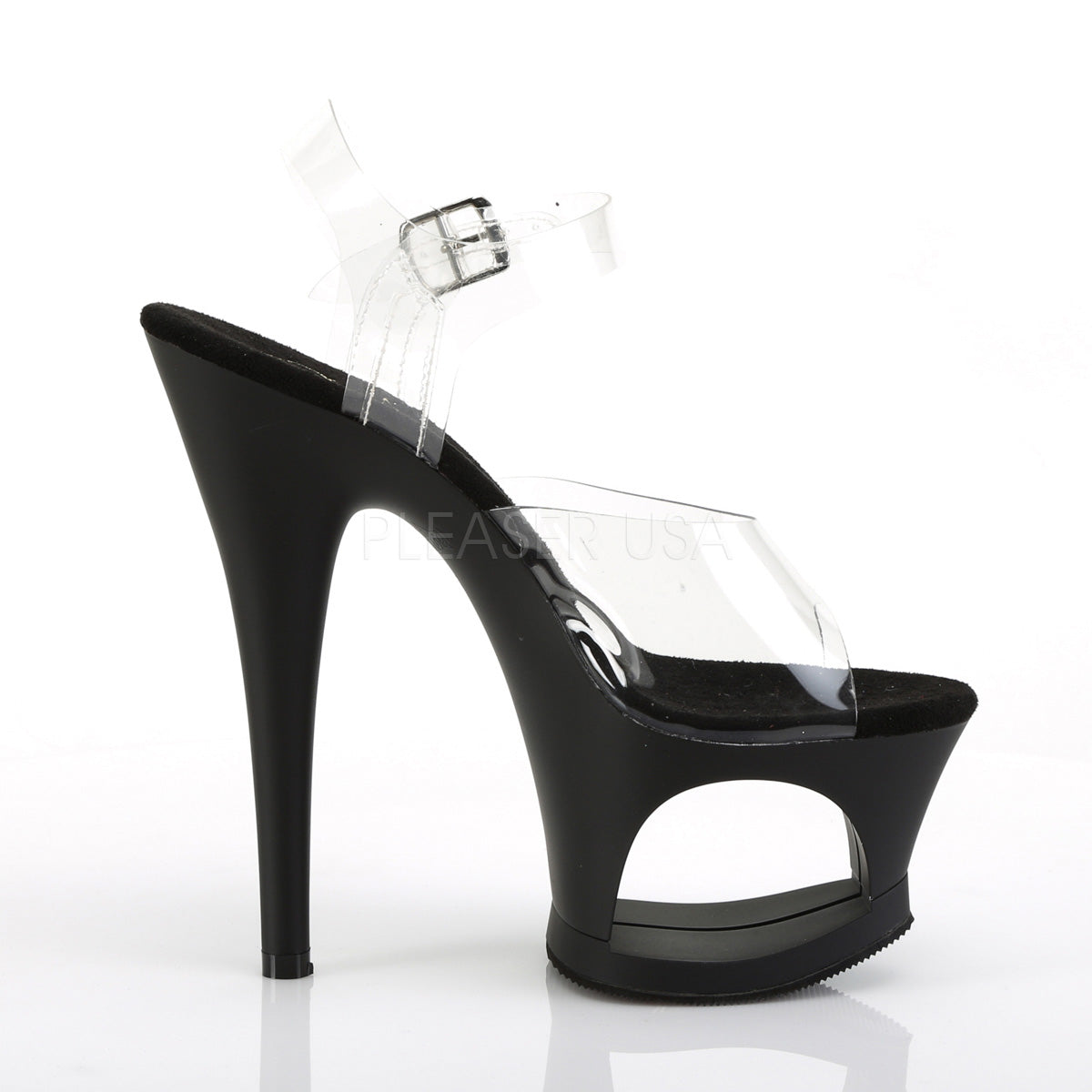 7 Inch Heel MOON-708 Clear Black Matte